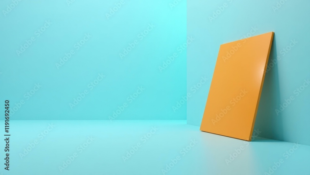 Poster amber saber tooth pendant on left. soft green background. copy space for text, 3d render ai generate