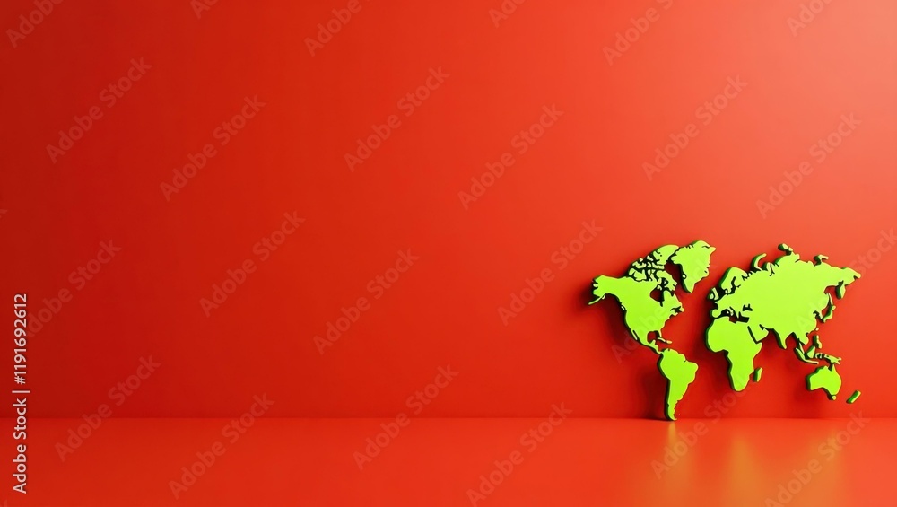 Poster lime green 3d printer on left. soft pink background. copy space for text, 3d render ai generated des