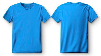 A blue shirt with a white collar and a white stripe