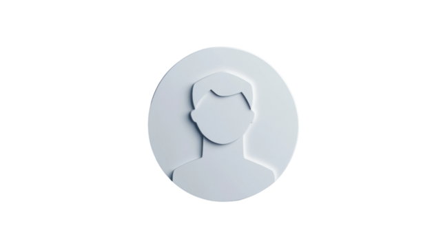 Minimalistic user profile icon transparent background