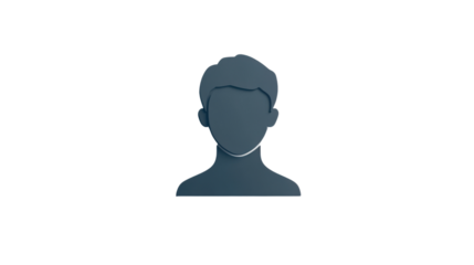 Minimalistic user profile icon transparent background