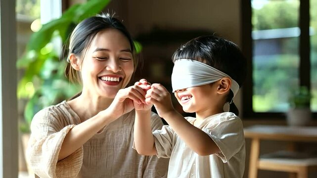 Mother and Son Sharing Trust and Joy in Playful Interaction