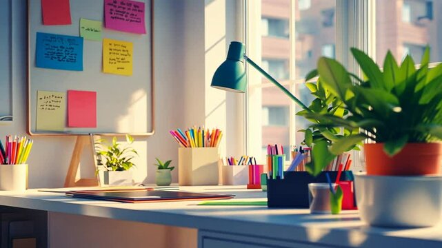 Sunlight Streams into a Bright and Organized Workspace