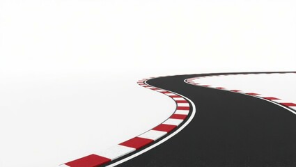 Speedway Wallpaper. Curved black asphalt race track with red white mar