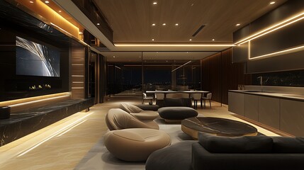 Luxury Modern Home Interior Design: Night View