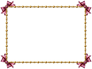 パール、石、リボンF、3ピンク