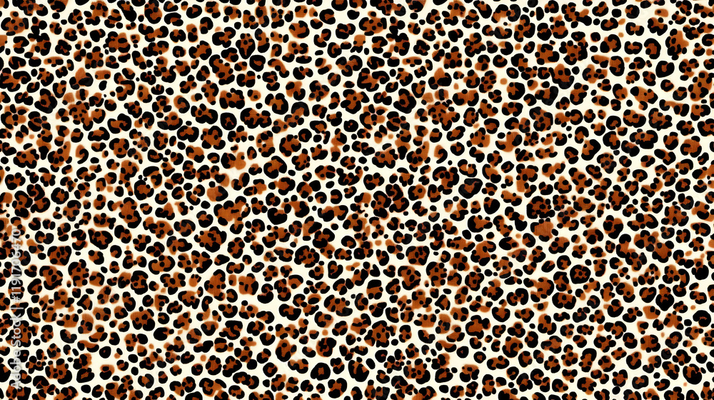 Poster leopard print pattern creates a stylish and wild design on a cream background.