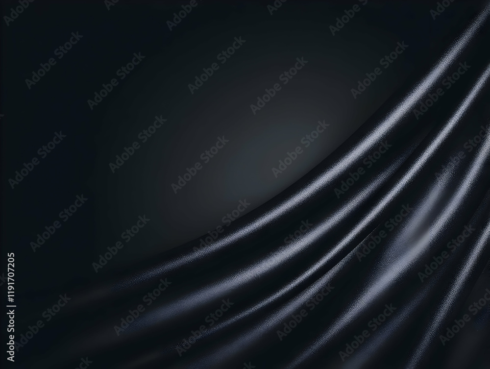 Poster dark gray silk drapes elegantly over a subtle background with soft lighting and gradient effect