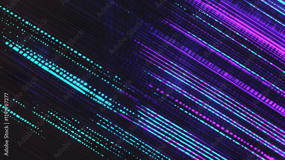 Poster abstract background with diagonal glowing lines and dotted patterns creates a dynamic visual.