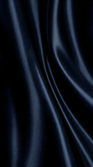 Obraz premium Dark Blue Satin Fabric Flows and Creates Elegant, Smooth Curves