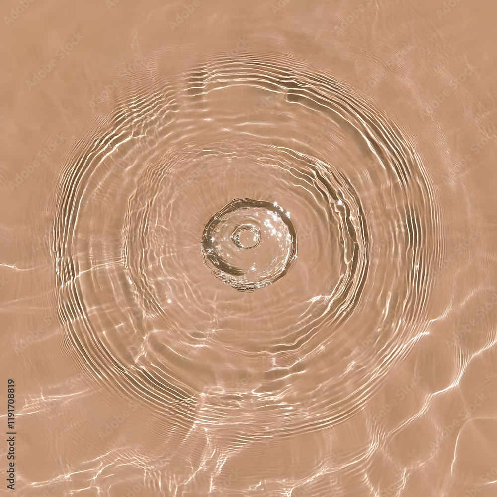 Poster circular water ripples expand outward from a central point with soft light reflection
