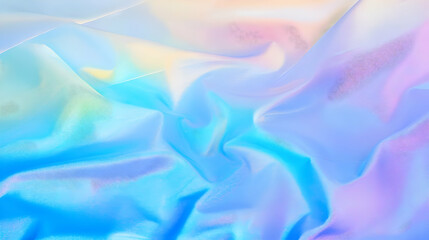 Obraz premium Iridescent Pastel Fabric Flows Smoothly in Soft Waves Creating a Dreamy Background
