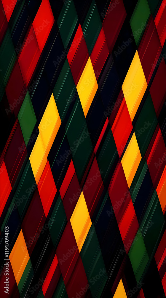 Aufkleber abstract background with colorful diagonal rectangles and dark backdrop dynamically intertwined