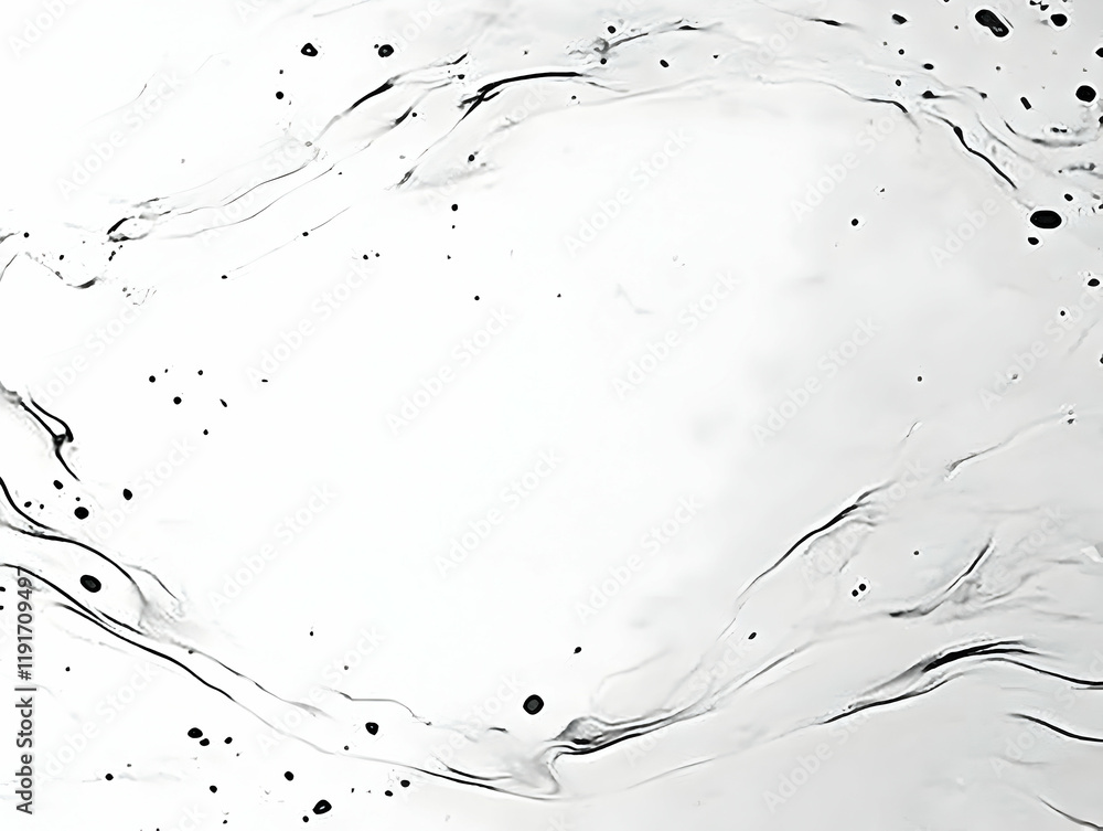 Poster Abstract Background with Black Ink Flowing Gently in a White Liquid Creating a Mesmerizing Pattern