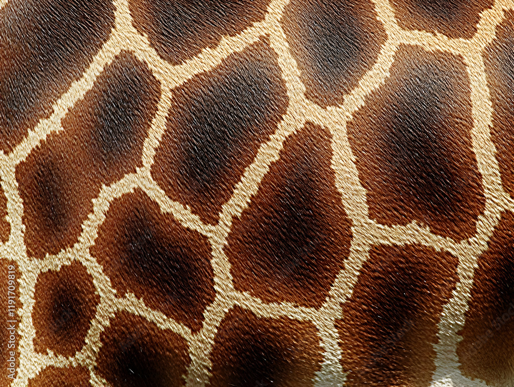 Poster close-up photo displays the intricate pattern and texture of animal hide with distinct markings.