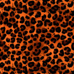 Fototapeta premium Realistic Orange and Black Leopard Fur Pattern Creates a Bold and Stylish Design