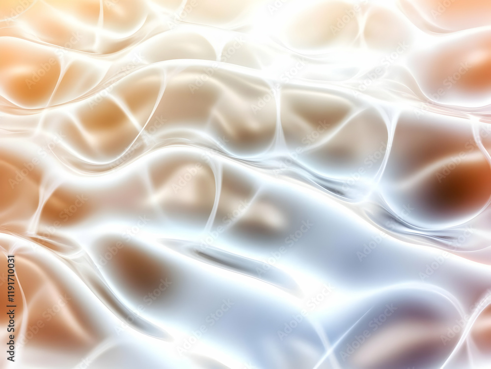Poster abstract background flows smoothly with soft white and orange tones.