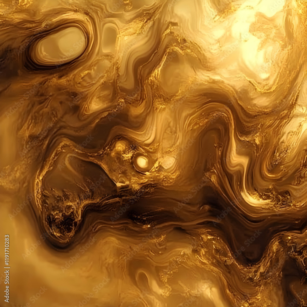 Poster abstract gold liquid background flows smoothly and dynamically with elegant golden accents.