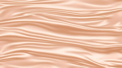 Obraz premium Smooth Peach Satin Fabric Drapes Elegantly, Forming Soft Waves with Subtle Highlights and Shadows