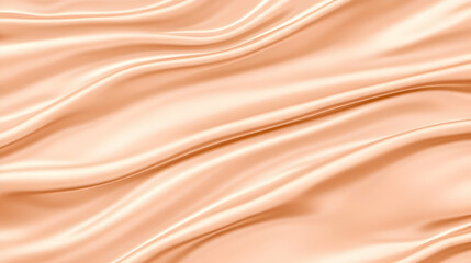 Smooth Peach Satin Fabric Flows Gracefully, Creating an Elegant and Luxurious Background Texture