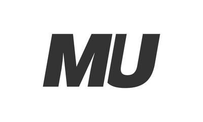 MU Techno Editable Font Logo For Corporate Branding. Bold, Futuristic Design With Unique Typographic Ideas. Minimal Custom Type And Dynamic Letter
