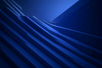 Abstract 3D Blue Background Creates Stunning Visuals with Geometric Shapes and Smooth Curves