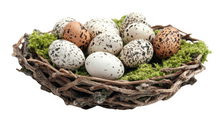 Eggs in nest transparent background