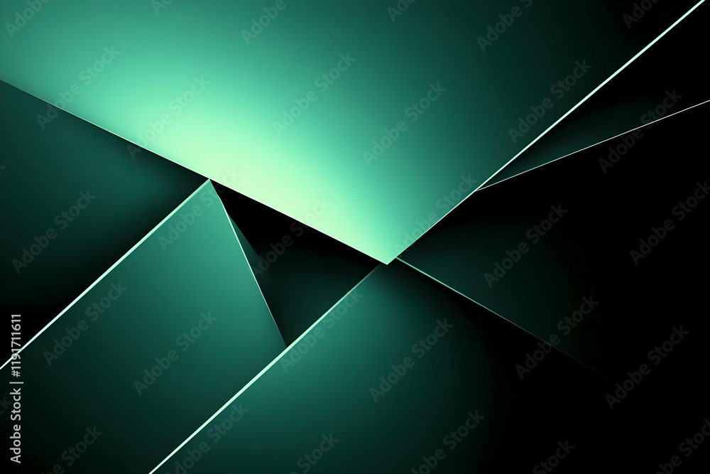 Aufkleber abstract green and black geometric shapes create a modern and dynamic background