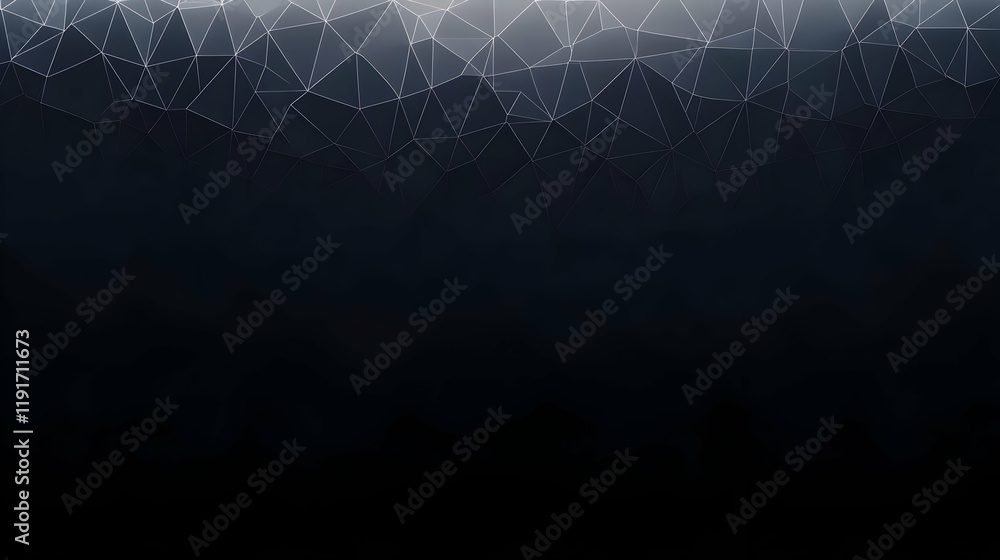 Poster abstract dark geometric background with triangular shapes and white lines creates modern design