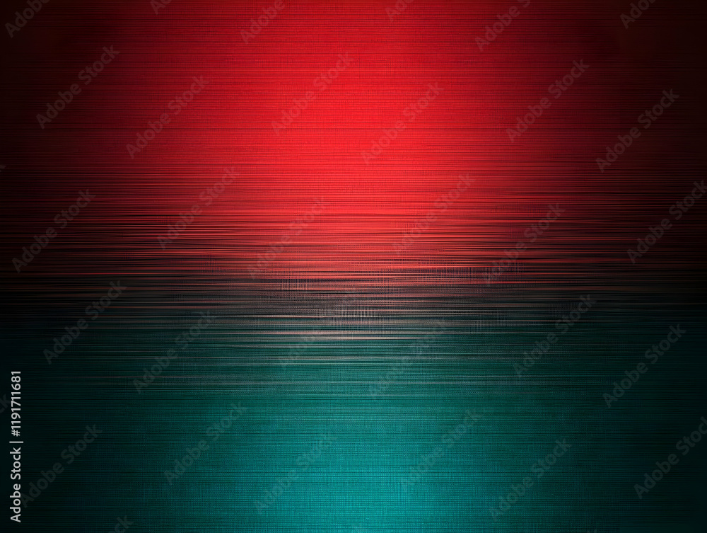 Poster abstract background with red and green gradient fading to black with horizontal lines texture