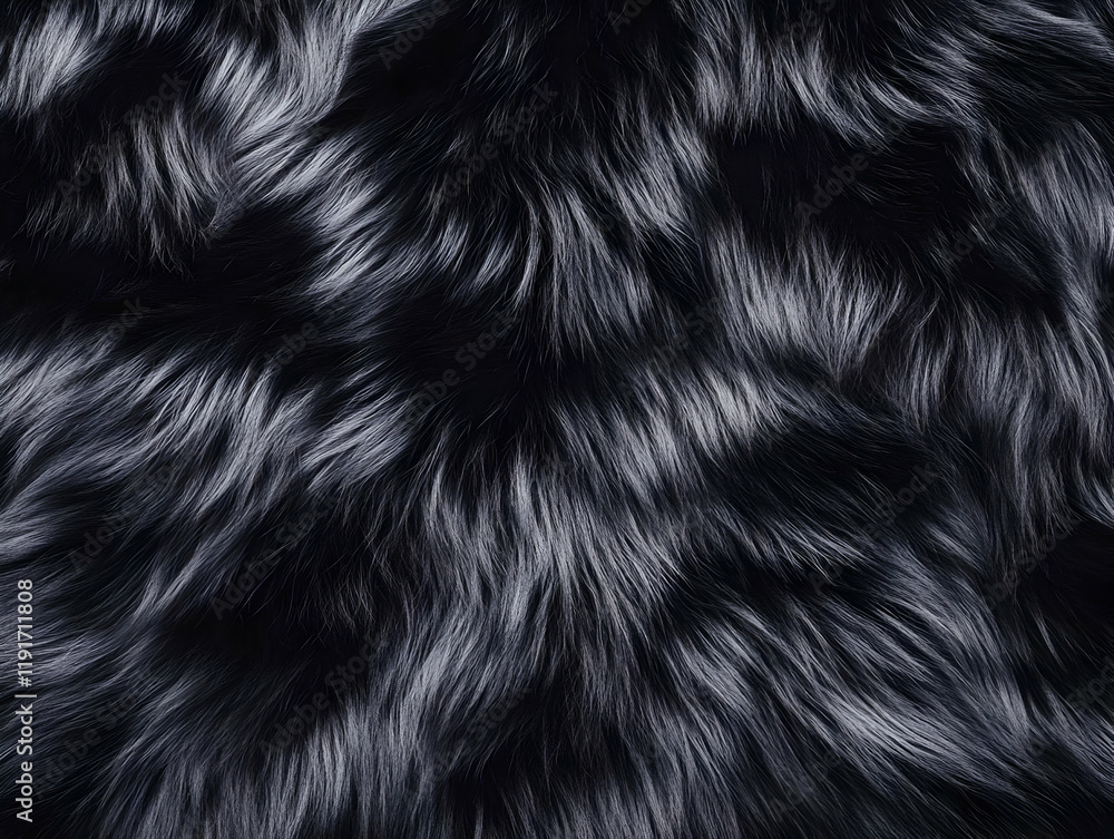 Poster luxurious black fur texture background creates a soft and elegant visual with deep shadows and highl