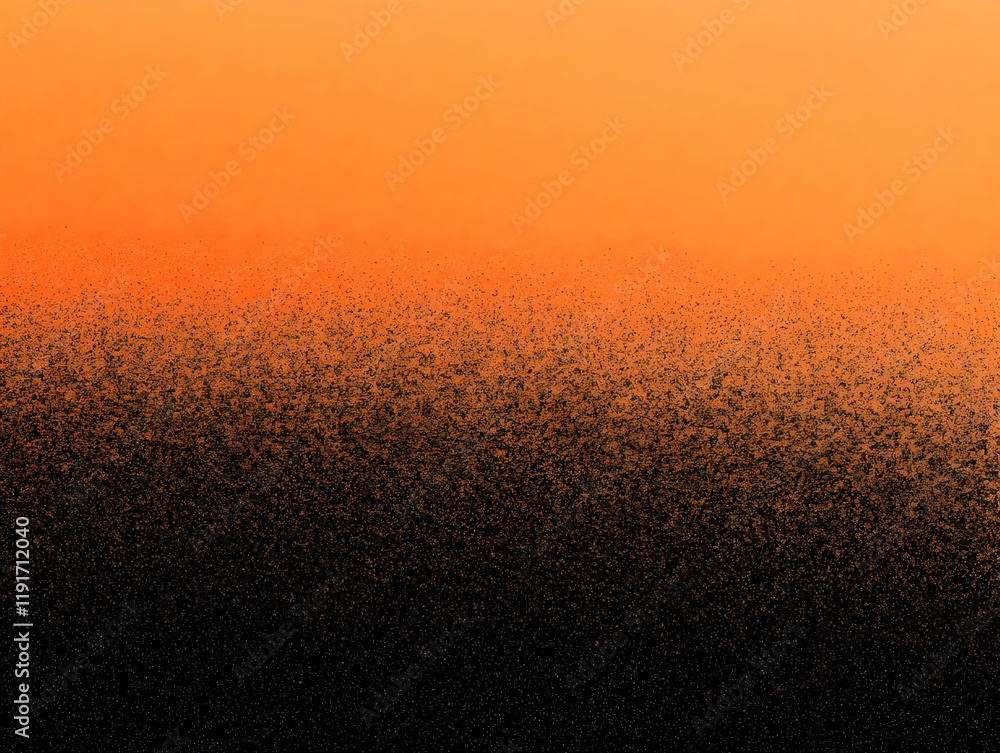 Aufkleber abstract orange and black gradient background with scattered particles creates a unique visual textu