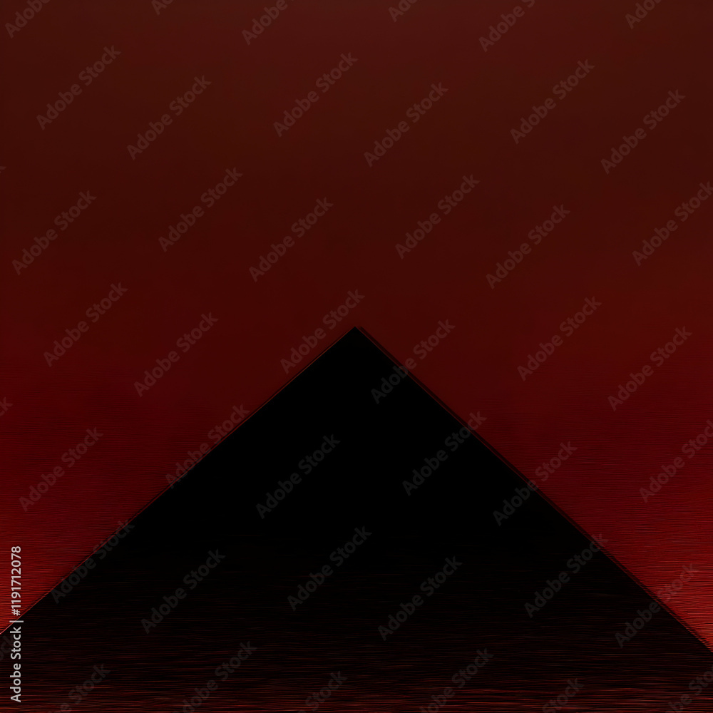 Poster abstract background features a dark inverted triangle on a textured maroon surface