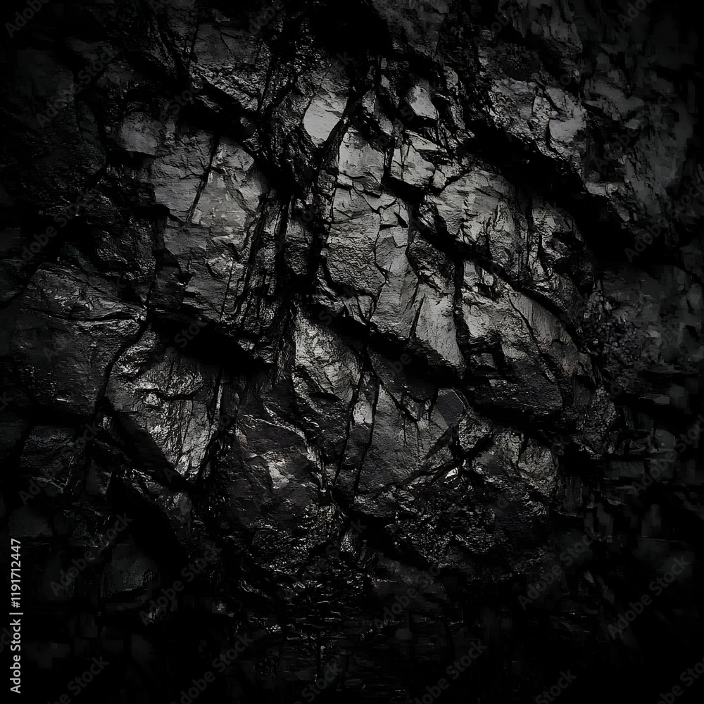 Aufkleber dark rock texture forms a rugged and natural background with deep shadows and highlights.