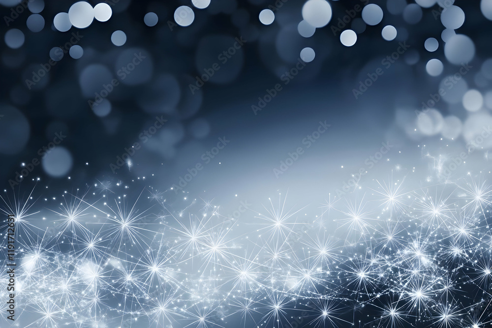 Poster abstract background creates a magical atmosphere with sparkling stars and bokeh lights effect beauti