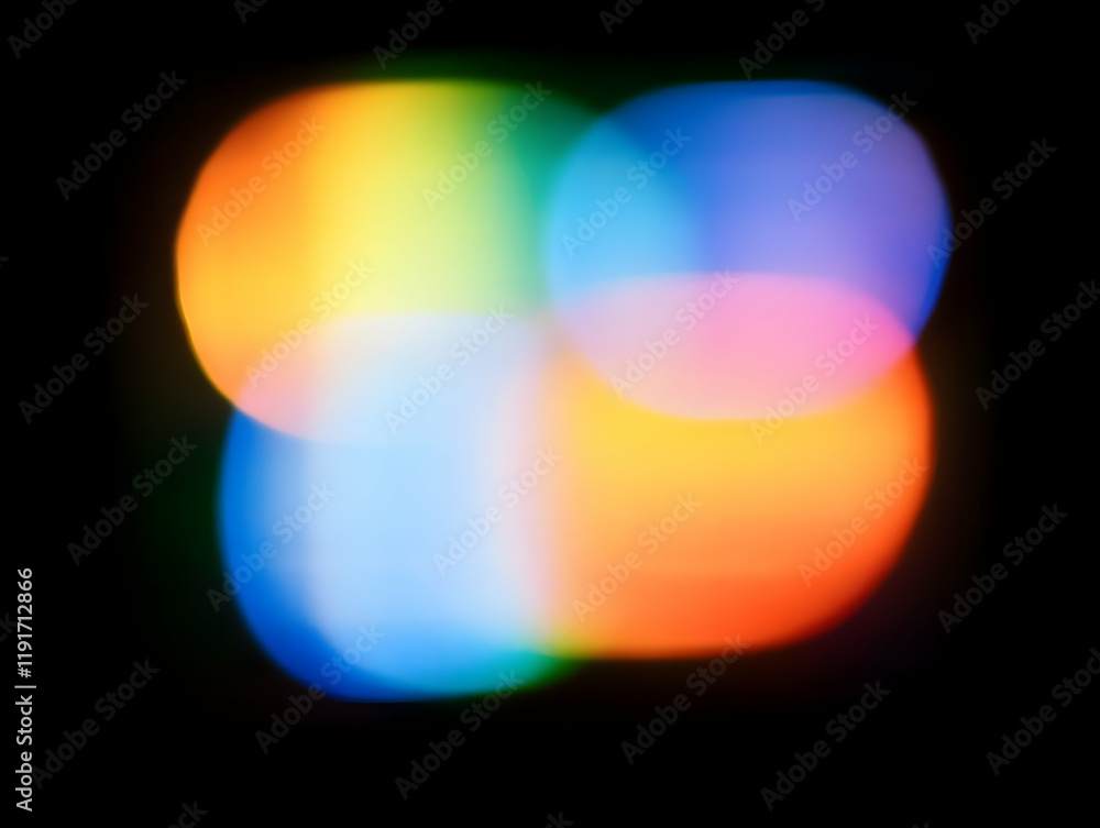 Poster colorful bokeh lights blend seamlessly, creating an abstract background with soft glowing orbs