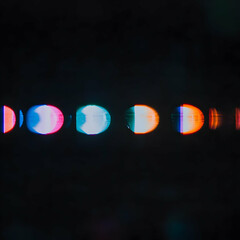 Colorful Blurred Lights Creates an Abstract Design on Dark Background, Night Vision.