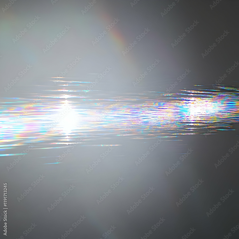 Poster abstract background displays colorful horizontal lines with subtle rainbow arc gracefully