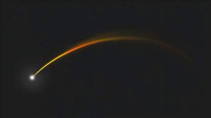 Abstract Light Streak Curves Across a Dark Background with Soft Glow Effect