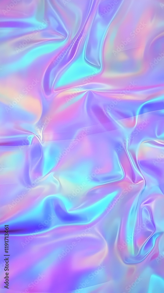 Poster iridescent holographic abstract background flows smoothly with pastel colors and fluid texture