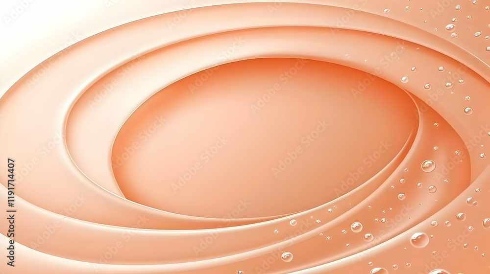 Poster abstract peach-colored swirling background creates a smooth, visually appealing design with bubbles