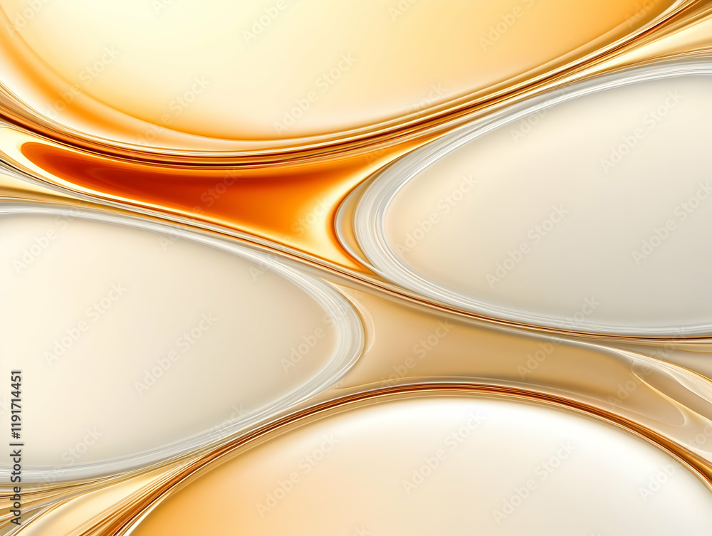 Poster abstract golden and white flowing lines create a smooth and elegant background