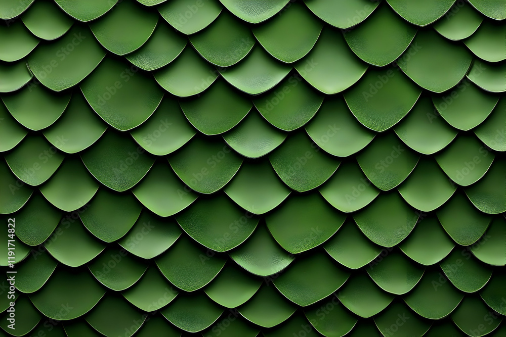Poster Green Scale-like Pattern Forms a Textured Background with Repeating Shapes, Creating a Visual Rhythm.