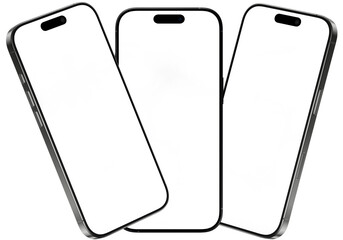 smart phones  isolated on empty background for making mockup and advertising premium png photo	