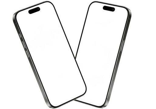smart phones  isolated on empty background for making mockup and advertising premium png photo	