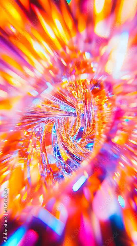 Poster abstract vortex of light and color creates a dazzling visual display in vivid hues