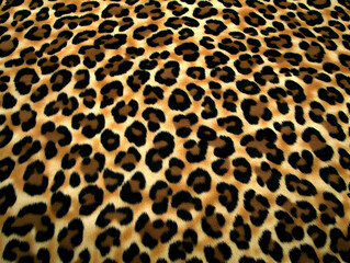 Leopard Print Fabric Texture Displays a Seamless Pattern with Realistic Fur Details.