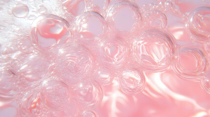 Pink Bubbles Form a Dreamlike Abstract Background with a Soft, Ethereal Glow