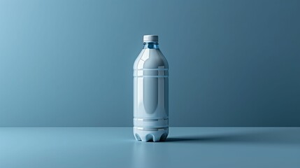 A bottle of water is sitting on a table