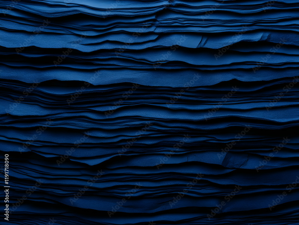 Poster abstract background with wavy blue layers creates a textured and modern design.